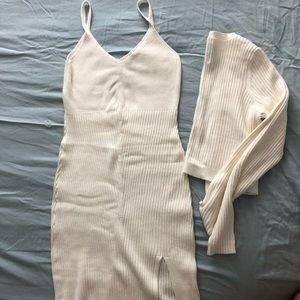 A&F midi ribbed sweater dress & Cardigan Set